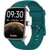 Fitpolo Smartwatch Uomo Donna Chiamate e Whatsapp, 1.85 Smart Watch Contapassi Cardiofrequenzimetro da polso/SpO2/Contapassi/Sonno, Orologio Smart Fitness Sportivo Impermeabile per Android iOS Verde