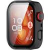 BoerHang Cover compatibile con Huawei Watch Fit 5 Pro, custodia rigida anti-collisione in PC + pellicola protettiva in vetro temperato (nero)