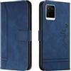 Bravoday Cover per Vivo Y21(2021) / Y33S / Y21S, Flip Custodia in Pelle PU Portafoglio Custodia per Vivo Y21(2021) / Y33S / Y21S, con Slot per Schede, Blu