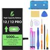 LL TRADER Batteria per iPhone 12/12 Pro, 5000mAh e Kit di Riparazione