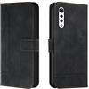 Bravoday Cover per LG Velvet / G9 / G900, Flip Custodia in Pelle PU Portafoglio Custodia per LG Velvet / G9 / G900, con Slot per Schede, Nero
