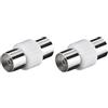 CABLEPELADO Adattatore antenna femmina a femmina | Adattatore cavo coassiale RF | Connettore TV (Confezione da 2)