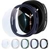 SOLOLUP 5+5 Pezzi Rigide PC Custodia+Pellicole Protettive per Samsung Galaxy Watch 8 Caso 40mm Donna Uomo,Copertura Completa Hard PC Antigraffio Custodia HD Vetro Temperato Pellicola per Samsung Watch 8 40mm