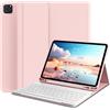GKABXY Custodia per tastiera per iPad Pro 4./Pro 3./Pro di 2a generazione, con tastiera Bluetooth rimovibile magnetica e supporto pieghevole Folio, con portapenne, per iPad Pro da 11 pollici, rosa