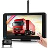 Rimoody Senza Fili Telecamere Retromarcia Kit con 7 Pollici IPS Monitor, Visione Notturna, IP68 Étanche, BSD, Loop Video, Telecamera Posteriore per Auto/Camion/Bus/Furgone/Camper/Rimorchio/Caravane