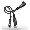 ELUTENG Adattatore audio da USB C a 3,5 mm con ricarica, 2 in 1 60 W PD ricarica rapida da tipo C maschio a USB C femmina + jack da 3,5 mm con splitter ad angolo retto da tipo C a AUX per iPhone 17