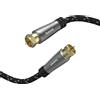 Hama Cavo connettore Sat, f. maschio F - f. maschio F, metallo, 3,0 m, 120dB, Nero