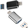 HOYULLI per iPhone OTG Adattatore Lightning maschio a USB femmina Dongle (confezione da 2) per 14 13 11 12 Pro Max Xr X Xs 8 per Apple per iPad Air Lettore di schede USB Flash Drive Mouse Tastiera Hub MID
