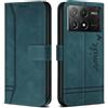 Bravoday Cover per Xiaomi Poco X6 PRO 5G / Xiaomi Poco X6 PRO 5G, Flip Custodia in Pelle PU con Slot per Schede, Portafoglio Custodia per Xiaomi Poco X6 PRO 5G / Xiaomi Poco X6 PRO 5G, Verde