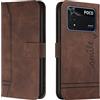 Bravoday Cover per Xiaomi Poco M4 PRO 4G, Flip Custodia in Pelle PU Portafoglio Custodia per Xiaomi Poco M4 PRO 4G, con Slot per Schede, Marrone