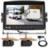 VECHTEL Telecamera Retromarcia Senza Fili, Monitor IPS Da 7'' con 2 HD 720P Telecamere Solari Magnetiche 10000mAh Wireless, Impermeabile IP69, Visione Notturna, Linee Guida, 12‑36V Per Auto Camion SUV