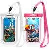 iVoler Custodia Impermeabile Smartphone IPX8 Fino a 7.0'', Bianco+Rosa