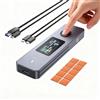 VCOM Enclosure SSD con crittografia delle impronte digitali con schermo LCD, custodia per disco rigido USB 3.2 Gen2 da 10 Gbps, supporto M.2 NVMe e SATA SSD, unità esterna crittografata hardware per