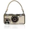 QoKcoahn Custodia per iPhone 13 Pro Max,Carino 3D Vintage Camera Caso con Cinturino A Mano Unico Cool Silicone TPU Caso Shockproof Protector per iPhone 13 Pro Max