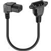 MEIRIYFA Cavo adattatore da 90 gradi C13 a C14, IEC 320 C13 3 pin femmina a C14 3 pin maschio PDU alimentatore di rete prolunga per computer, monitor - 40 cm (C14 a C13)