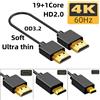 EQP Nku 4K @ 60Hz HD2.0 19 + 1Core Mini-HD/Micro-HD Maschio a Maschio OD3.2 Cavo Sottile Ultra-sottile ad Alta Velocità per PC PS4 Fotocamera Tablet HDTV