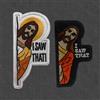 BADGE Ho visto che Gesù Peek Toppa ricamata con umorismo, divertente decorazione tattica per zaino, borsa, portapacchi, zainetto