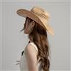 USPOP Cappelli da sole estivi unisex Cappelli di paglia naturale Cappello da cowboy in rafia intrecciato a mano cavo Due dimensioni disponibili