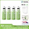 Velayens Batteria di capacità ultra massiva di tipo C Batterie ricaricabili al litio AA 1,5 V 13600 mAh Tensione di uscita Alimentazione stabile,