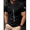 NONE T-shirt da uomo girocollo da allenamento ampia e traspirante ad asciugatura rapida con motivo a lettere stampato sul tessuto durevole casual all'aperto