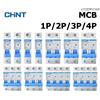 CHNT CHINT MCB NXB-63 Miniature Circuit Breaker 1P 2P 3P 4P AC 230/400V CHNT DIN Rail Mounting Miniature Household Air Switch