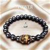 NONE Elegante braccialetto da uomo in pietra naturale Corona vintage Simbolo del potere Perline in ematite Regalo per gli amici Perline naturali dell'occhio di tigre