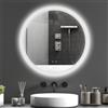 kleankin Specchio da bagno rotondo Kleankin con illuminazione a LED Ø 60 cm, specchio da parete 29W con antiappannamento, 3 colori regolabili, dimmerabile, interruttore touch, funzione memory, bianco e argento