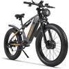 cysum Bici Elettrica Fuoristrada C01, E-bike da Montagna 26'', Doppio Motore, Potenza di Picco 3000W, Batteria al Litio Rimovibile 48V 20Ah, Doppia Sospensione, Velocità Massima 60-63km/h