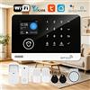 NONE Sistema di allarme domestico wireless WiFi GSM Tugard, controllo vocale Alexa, sirena da 120 dB, sensore di movimento, telecomando