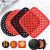 NONE 2 Pezzi Tappetini Riutilizzabili in Silicone per Friggitrice ad Aria, Antiaderenti, per Cottura a Vapore, Accessori da Cucina