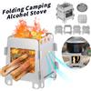 NONE Fornello da Campeggio Portatile in Acciaio Inox, Fornello a Alcool Pieghevole per Escursioni, Viaggi, BBQ e Picnic