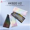 Ajazz Tastiera personalizzata AJAZZ AK820 V2 Misty Sea, Tri-mode 2.4G/BT/Cablata, Full Hot-swap, Manopola con display intelligente, Gasket con 5 strati di smorzamento acustico, RGB, Doppia frequenza di