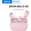 BOYA Microfono Lavalier Wireless BOYA Mini 2 Rosa per iPhone 15-17, Telefoni Android USB-C, Riduzione del Rumore AI per Registrazione Video