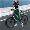 NONE Mountain Bike Verde da 20 Pollici per Adolescenti e Adulti, Telaio in Acciaio al Carbonio, Doppi Freni, 7/18/21 Velocità, Forcella Ammortizzata