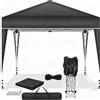 Vacclo Gazebo da Giardino 3x3 Metri Pieghevole con Tenda a Baldacchino, Pergola con Treppiede ad Altezza Regolabile, Protezione UV, Tenda da Giardino Impermeabile, Riparo dal Sole