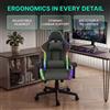 NONE Sedia da Gaming LED RGB - Sedia da Ufficio Ergonomica e Reclinabile, Girevole e Regolabile - Stile Racing in Pelle PU con Supporto Lombare e Poggiatesta - Ideale per E-sport e Gaming