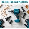 Makita DAS180 Soffiatore d'Aria Senza Spazzole, Pistola per Rimozione Polvere a Batteria con Ugello, 18V, Macchina Multifunzione per Spolverare e Gonfiare