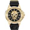 Philipp Plein Orologio analogico al quarzo da uomo $Kull, Oro giallo/nero - Pwaaa0221, cinghia