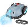 YARDCARE V100 Robot Tagliaerba Senza Filo Perimetrale, Navigazione Visiva, Evita gli Ostacoli(150 tipi), Robot Tosaerba a Batteria da 4,0 Ah con Lama di Ricambio, Adatto a Piccoli Giardini