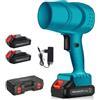 Utensy Soffiatore elettrico per foglie, soffiatore d'aria con batteria 2 x 1500 mh, Turbo 120 km/h, motore spazzole, soffiatore d'aria senza fili portatile per giardino, prato esterno (blu)