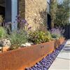 Garmix Bordo per aiuole, recinzione per giardino, bordo per prato in acciaio Corten (Argento, 14 cm x 10 (1,0 mm))