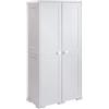 MA MAISON Armadio Multiuso in Plastica 79x43x164 cm - Armadio Contenitore 2 Ante con 5 Vani Interni per Organizzazione Casa (Grigio)