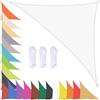 bcisabce Tenda a Vela Ombreggiante Triangolare Impermeabile Tenda da Sole per Esterno Giardino Tende Vela Parasole 90% UV Protezione Telo Ombreggiante con Occhielli Bianco 5x5x7.1m