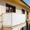 XUEHMIN Telo Frangivisto 65 x 1000 cm Resistente al Vento, Impermeabile Anti UV Telo Balcone Ringhiera con Fascetta, Corde per Terrazza, Bianco