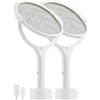 GeckoMan 2-Pack Testa Rotante Racchetta Zanzare Elettrica Ricaricabile Racchetta Mosche Elettrica Antizanzare Anti Ammazza Zanzare Elettrico Paletta Cattura Acchiappa Mosche