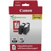 Canon pg-585/cl-586 pvp cartuccia d'inchiostro 2 pz originale nero, ciano, magenta, giallo