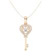 Hello Diamond Collana da donna con portachiavi a forma di cuore, 1 ct moissanite, in argento sterling 925, catenina da 45 cm, Zierlich, Argento sterling, Moissanite