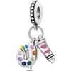 Mon & Sons Catena di sicurezza Vegas con ciondolo a forma di sole, compleanno, mamma, macchina fotografica, cane, salmo, in argento Sterling 925, compatibile con braccialetti Pandora Moments, 4mm Hole, Metallo