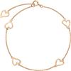 FANCIME Bracciale in Oro Rosa Massiccio 14 carati (585) Delicato e Minimalista Cuore Gioielli per Donne e Ragazze, Lunghezza della Catena: 15 + 2 + 2 cm