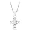 Tuscany Silver Collana con piccolo pendente a croce in zirconi bianchi su catena grumetta in argento sterling da donna 46cm/18